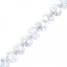 Faceted glass rondelle beads 4x3mm Crystal ab
